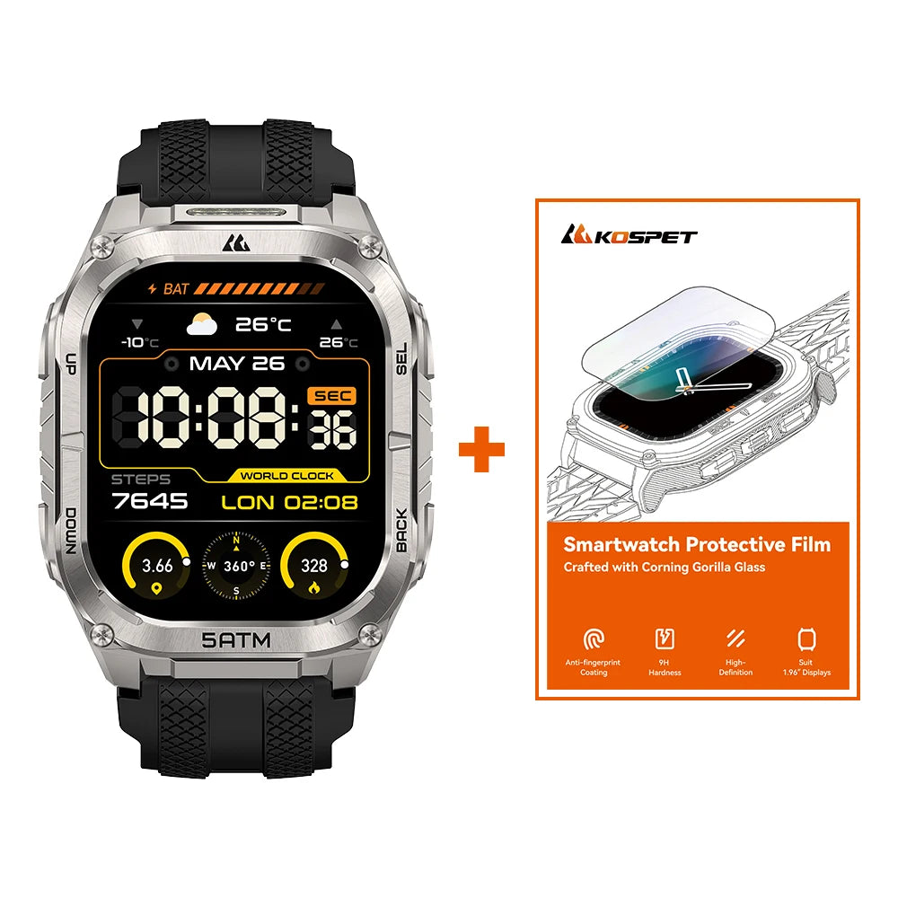 KOSPET Tank M4C GPS Smartwatch MILSTD 810H 5ATM For Men