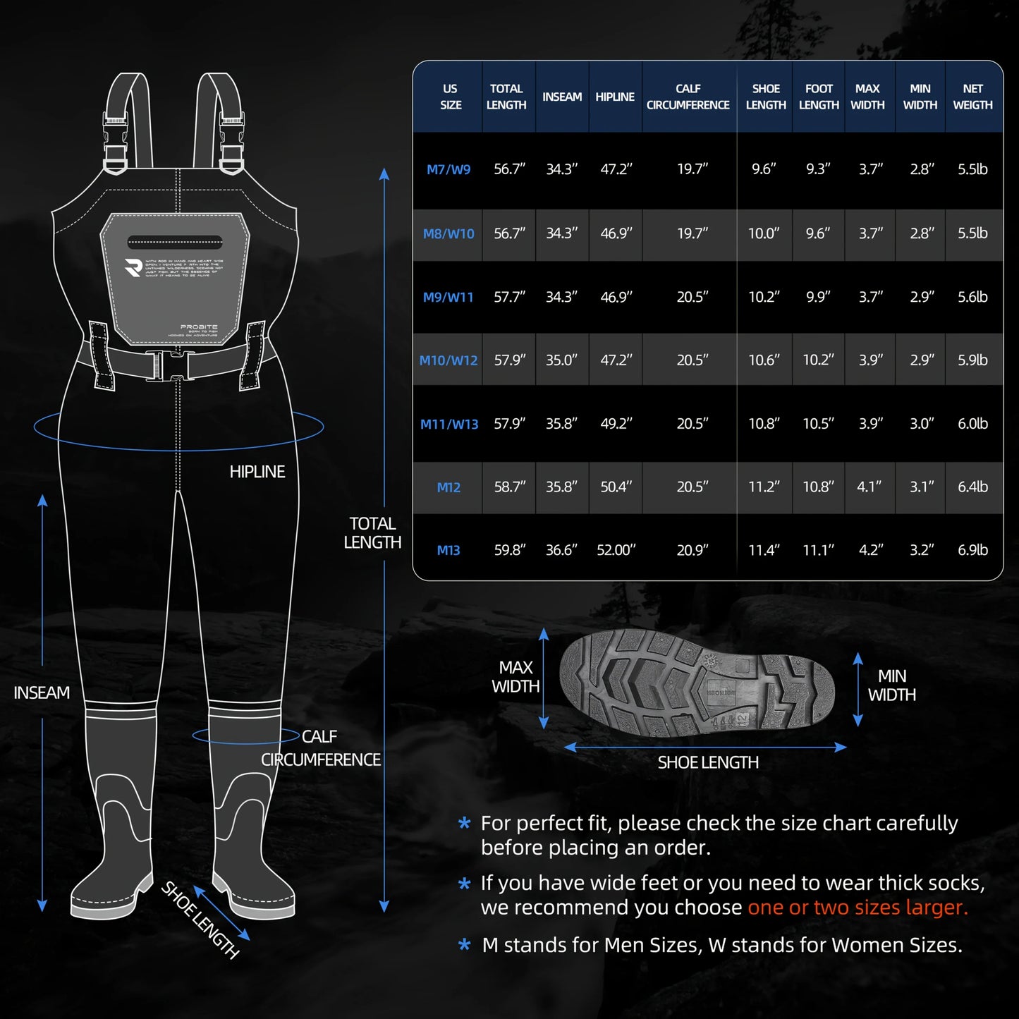 Chest Waders With Boots For Fishing And Hunting 210D NylonPVC