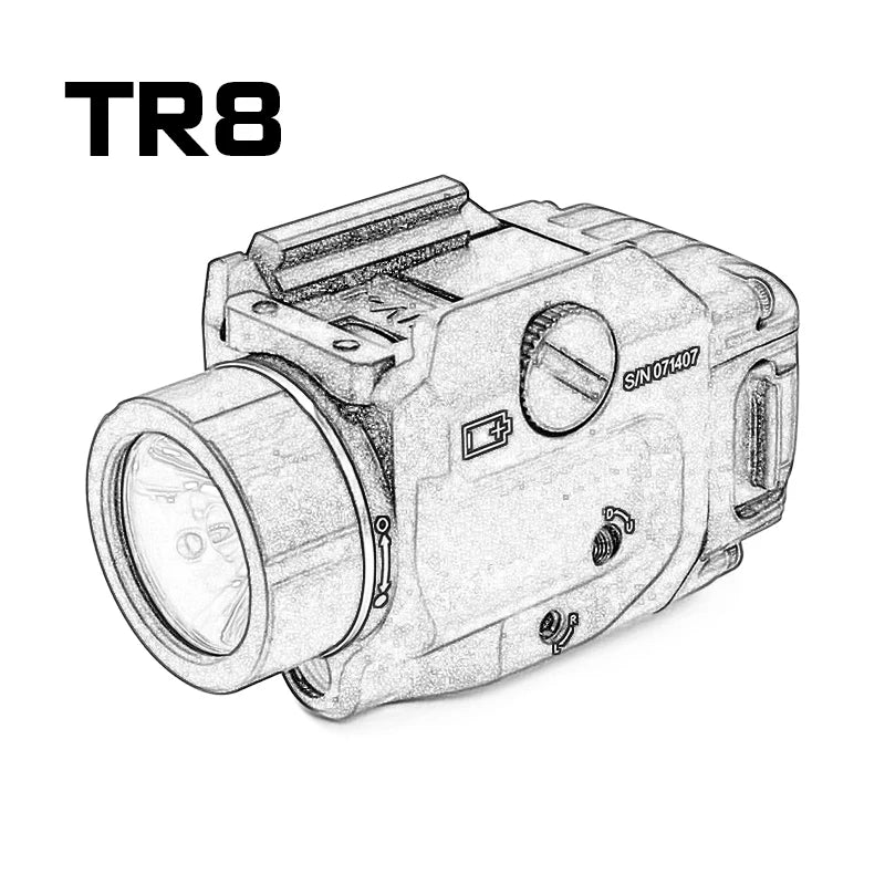 TR1/TR7/TR8 Weapon Light 1000 Lumen LED Rail Mount