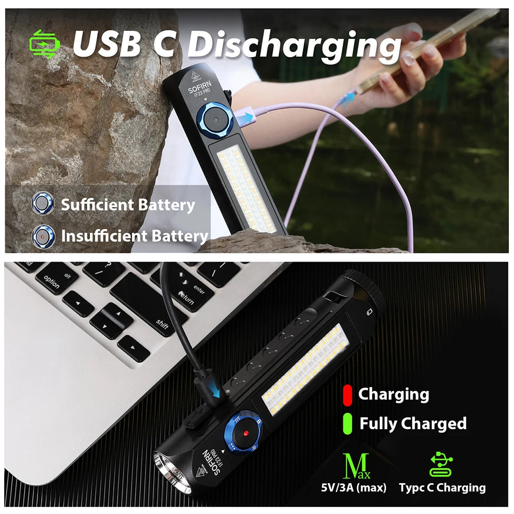 Sofirn IF23 PRO RGB LED Flashlight USB Rechargeable Magnetic