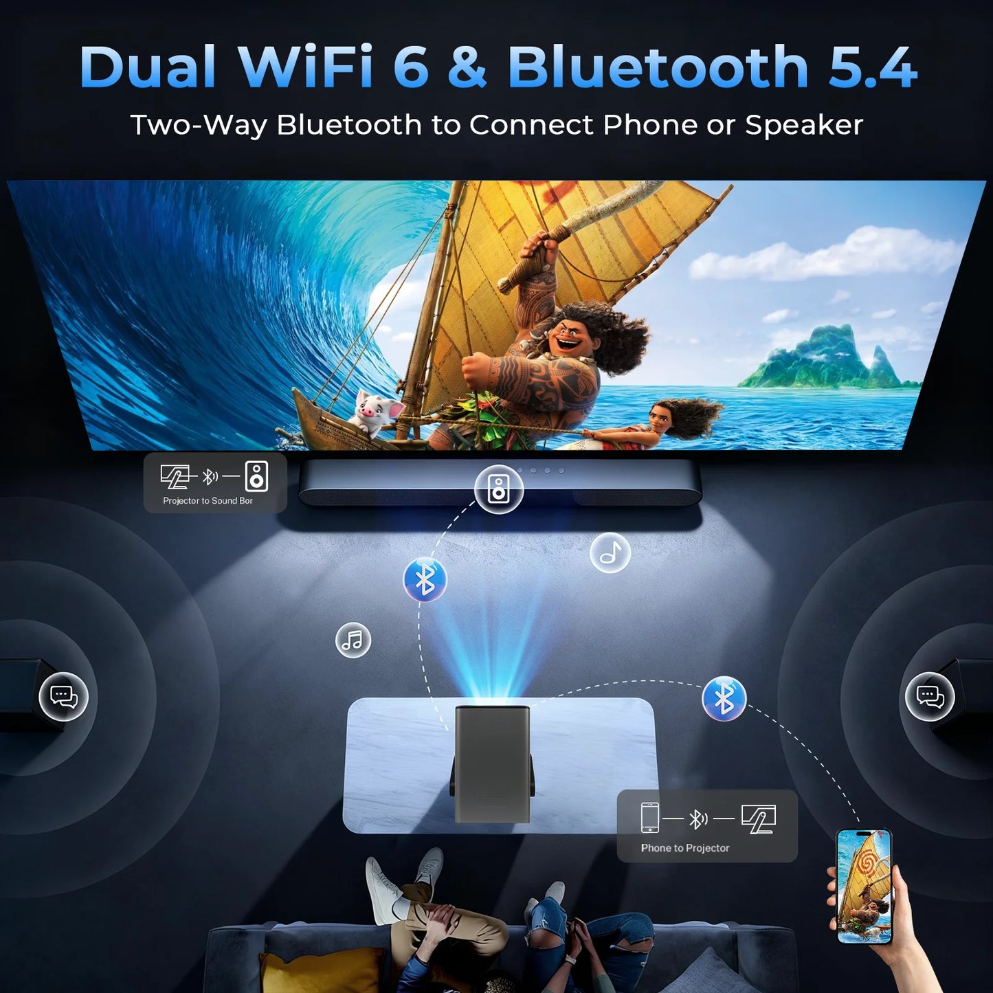 LynCast X7 8K Support Outdoor Home Theater Projector