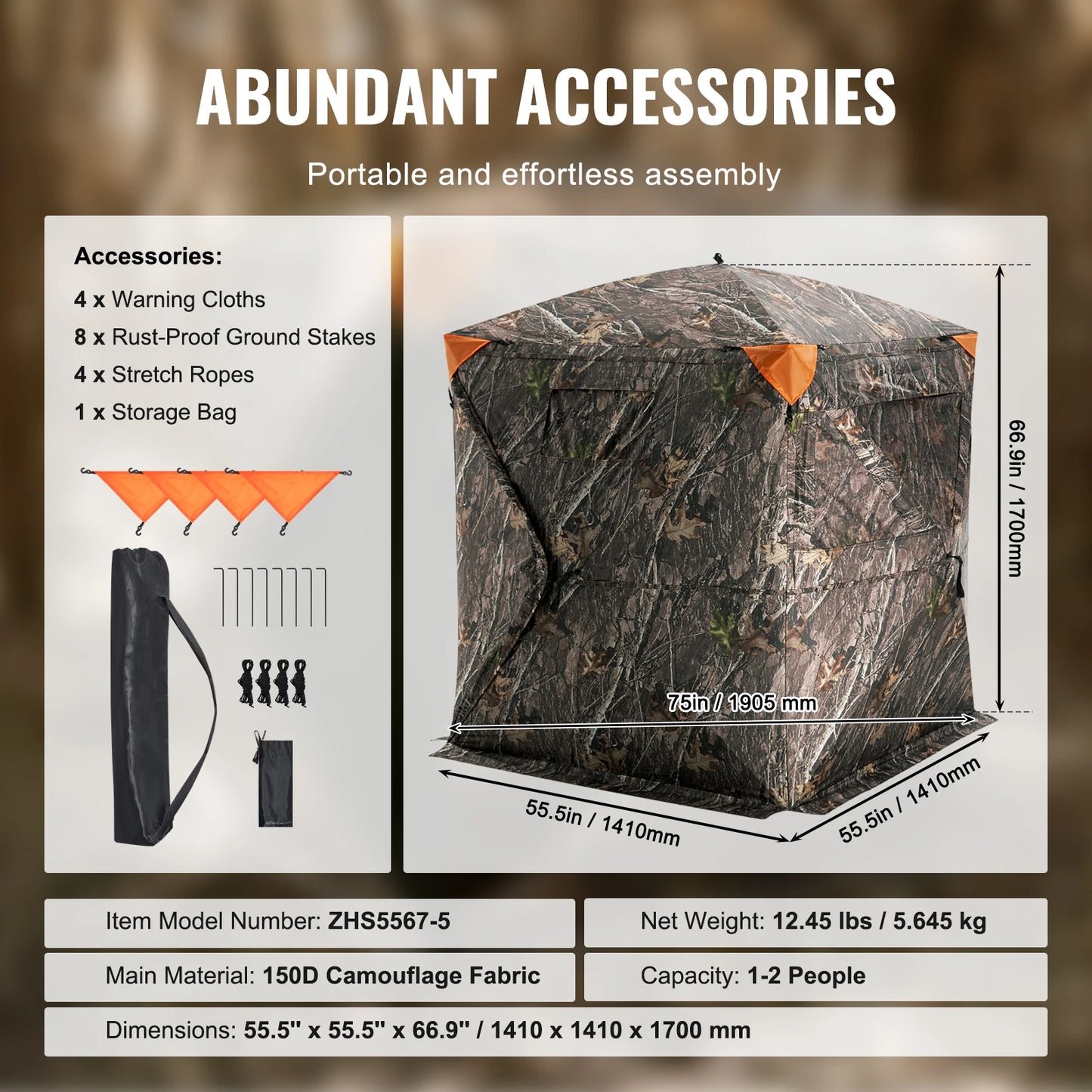 Ground Blind See Through Pop Up Deer Blind for Hunting