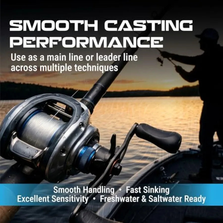 Fluorocarbon Fishing Line High Strength Abrasion-Resistant Saltwater Freshwater