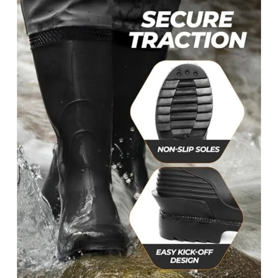 Chest Waders Waterproof 2 Ply Nylon PVC Lightweight Boots