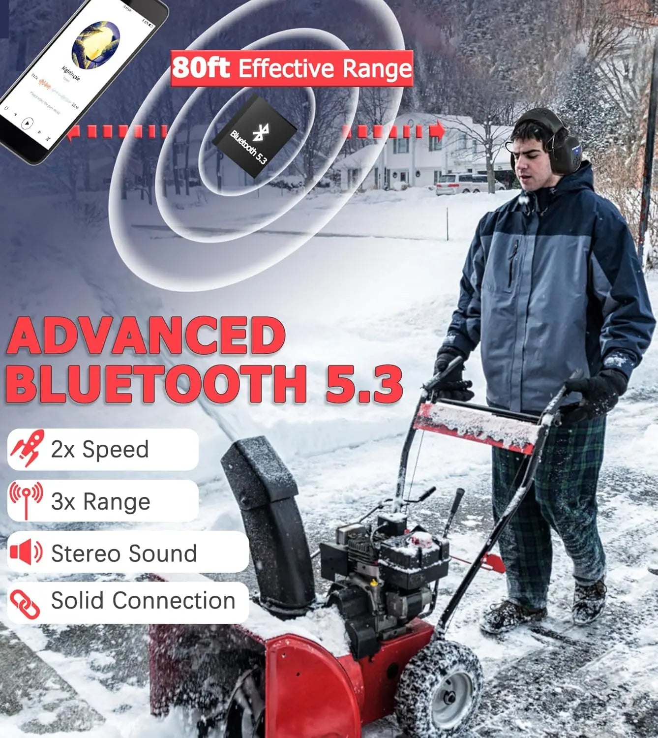 PROHEAR Bluetooth 5.3 Headphones With Hearing Protection And Noise Reduction
