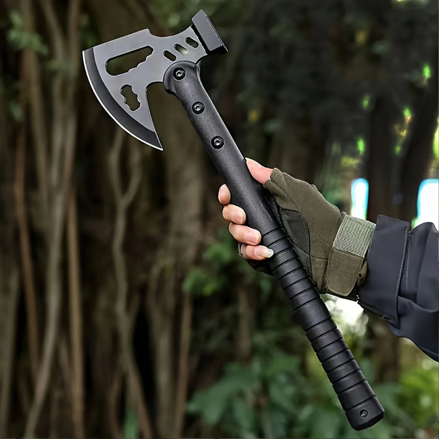 Camping Axe With Sheath Stainless Steel One Piece Hatchet