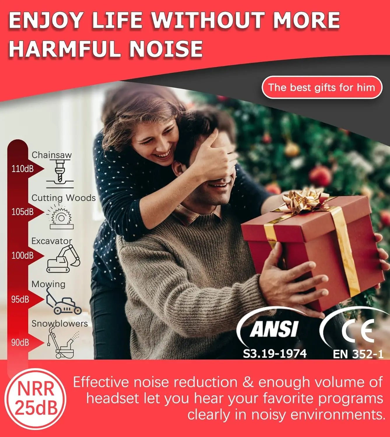 PROHEAR Bluetooth 5.3 Headphones With Hearing Protection And Noise Reduction