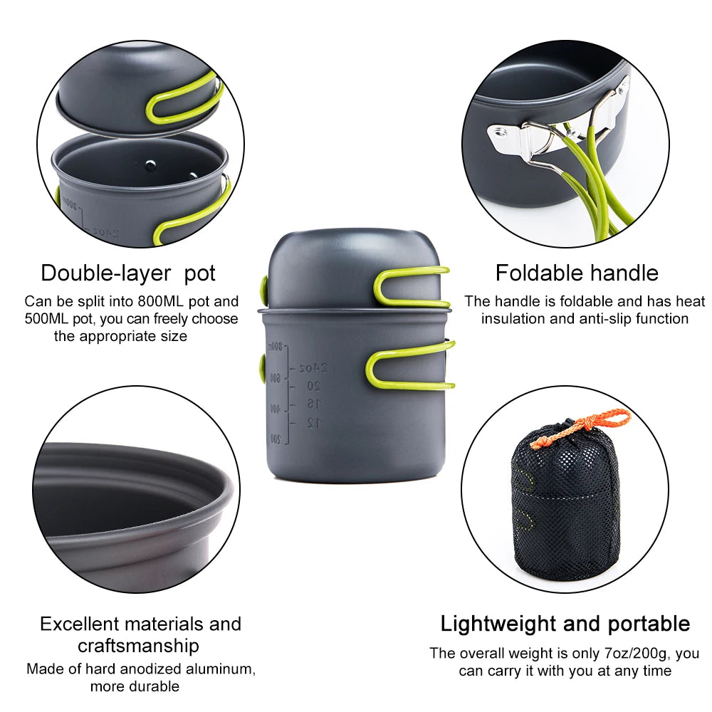 Widesea Ultralight Camping Cookware Set Outdoor Tableware