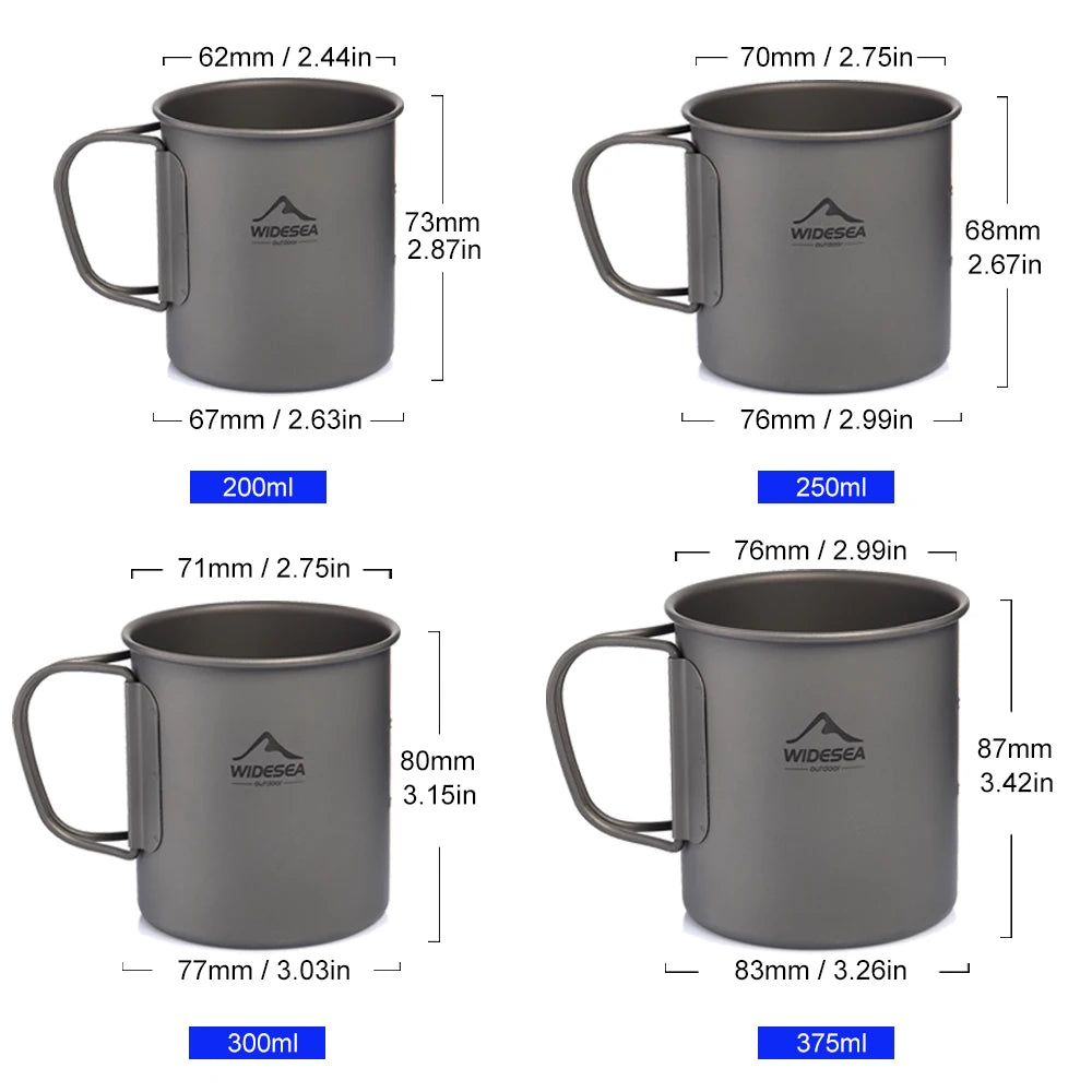 Widesea Titanium Camping Mug For Outdoor Cooking