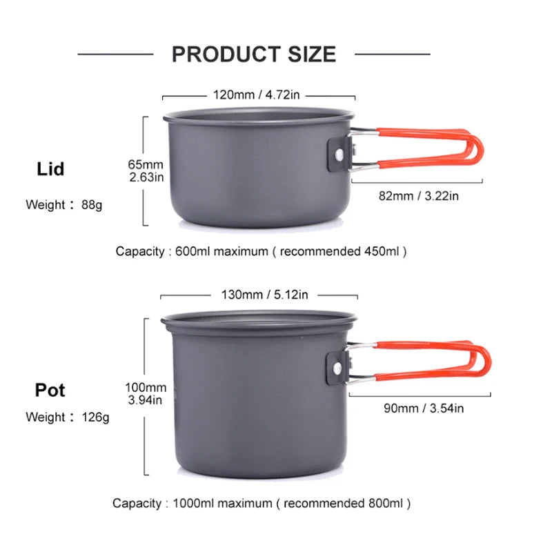 Widesea Ultralight Camping Cookware Set Outdoor Tableware