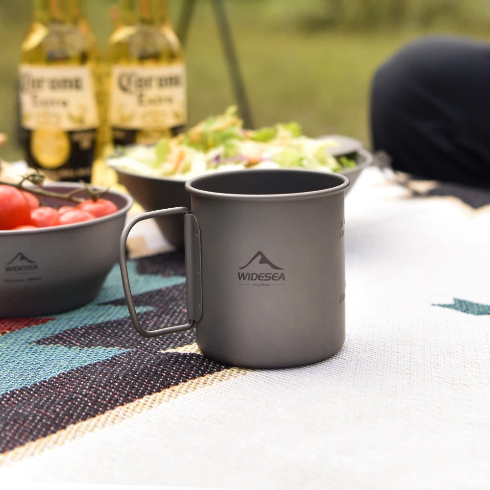 Widesea Titanium Camping Mug For Outdoor Cooking