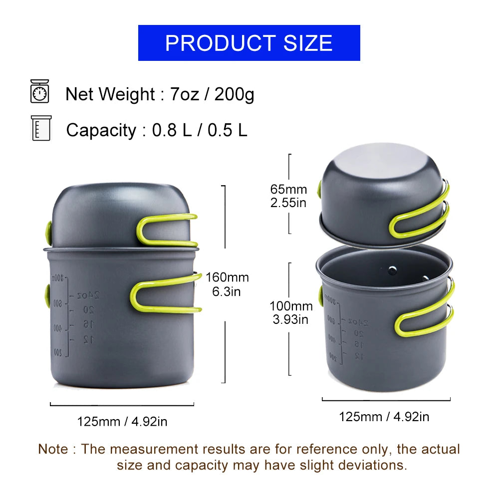 Widesea Ultralight Camping Cookware Set Outdoor Tableware