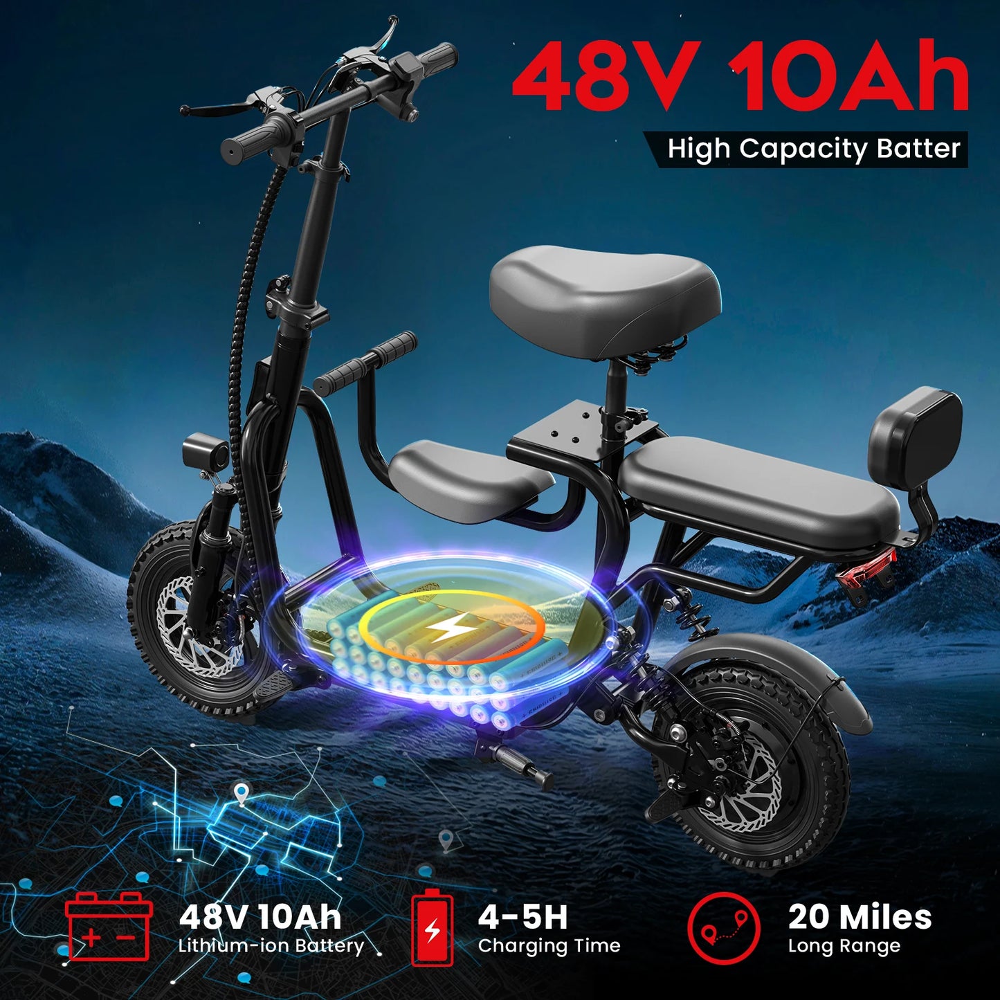 EILLEO SPACEWALK Foldable Electric Scooter With Seat 750W Motor