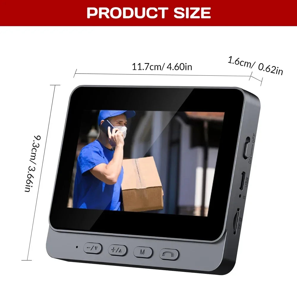 WiFi Wireless Intercom Doorbell With IPS Screen Two Way Audio