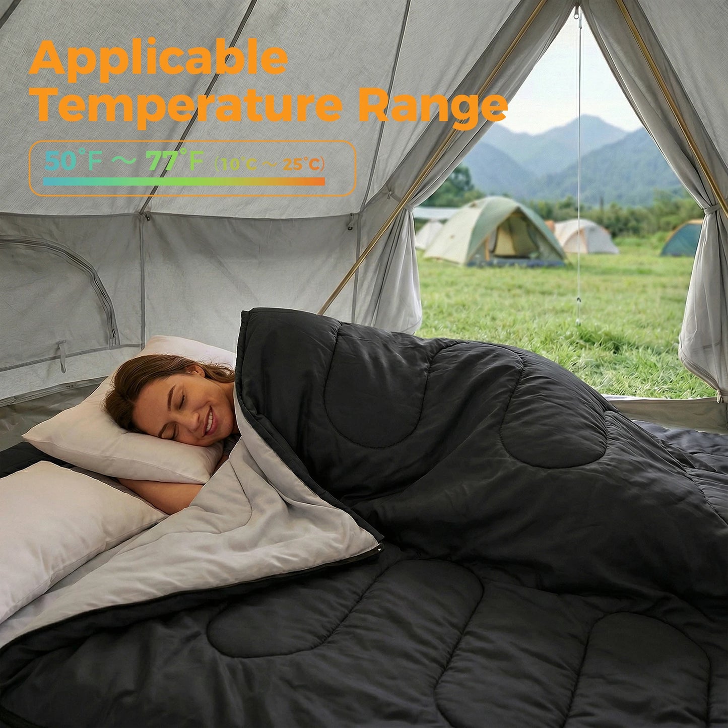JHK Sleeping Bag For Adults Lightweight 3 Season Camping With Pillow