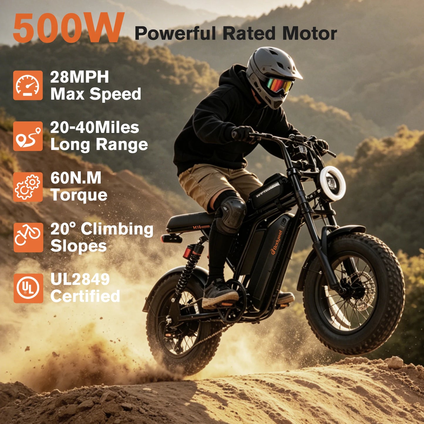 Bodywel M16 Fat Tire Electric Bike All Terrain Off Road
