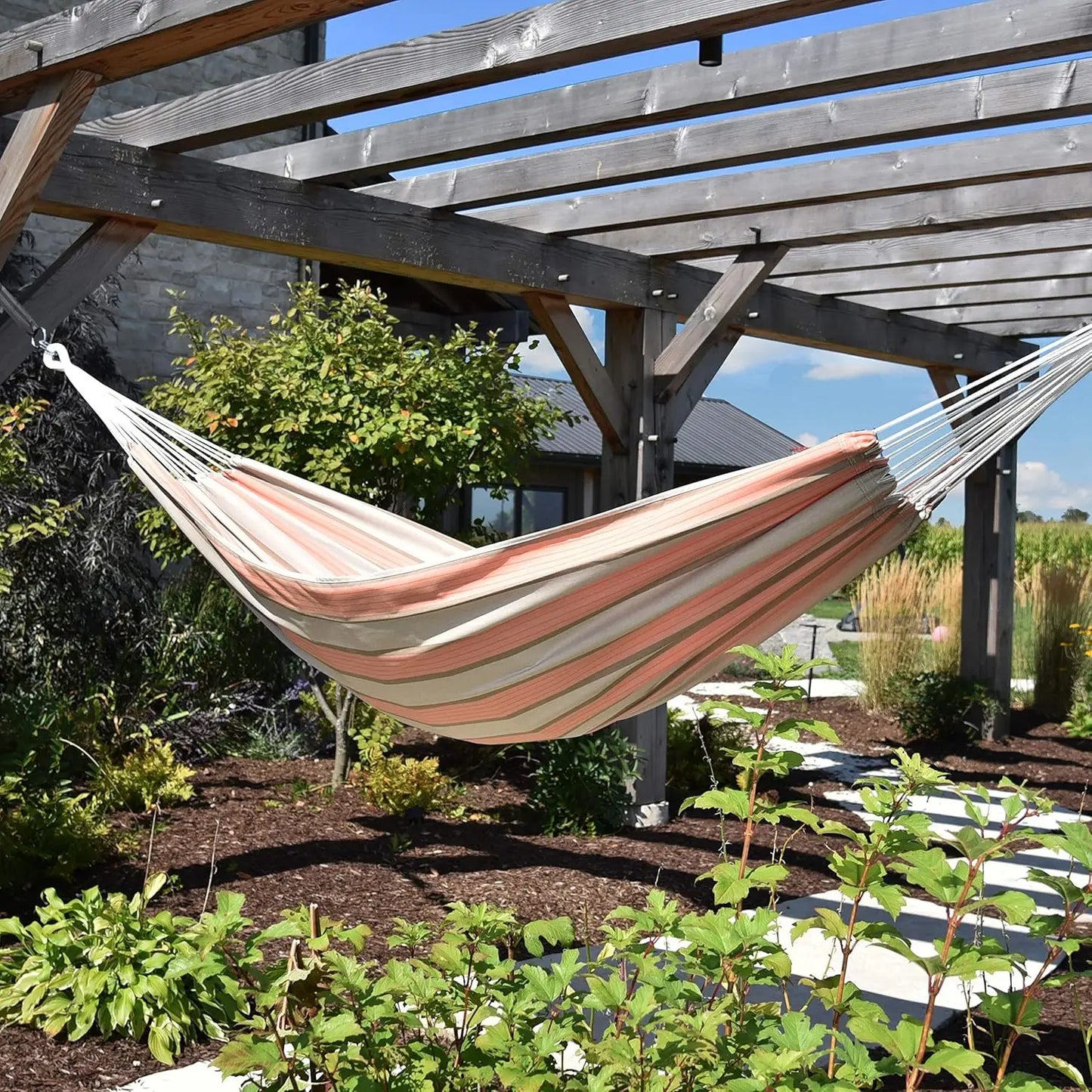Weather Resistant Double Brazilian Hammock With Fade Resistant Fabric