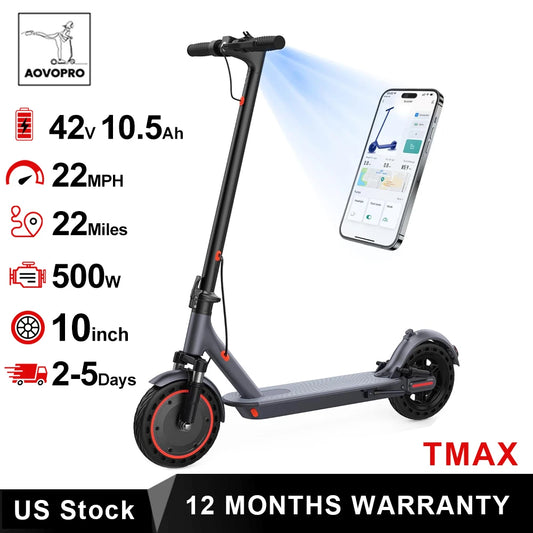 AOVOPRO TMAX Electric Scooter 500W Foldable Smart App Control