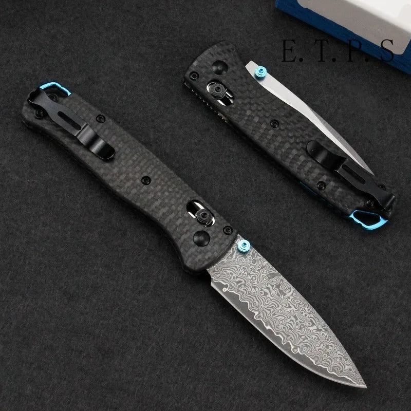 DIY Supplies Woodworking Bugout 535 Folding Pocket Knife Damascus Steel