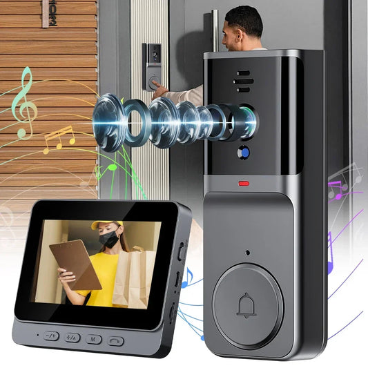 WiFi Wireless Intercom Doorbell With IPS Screen Two Way Audio