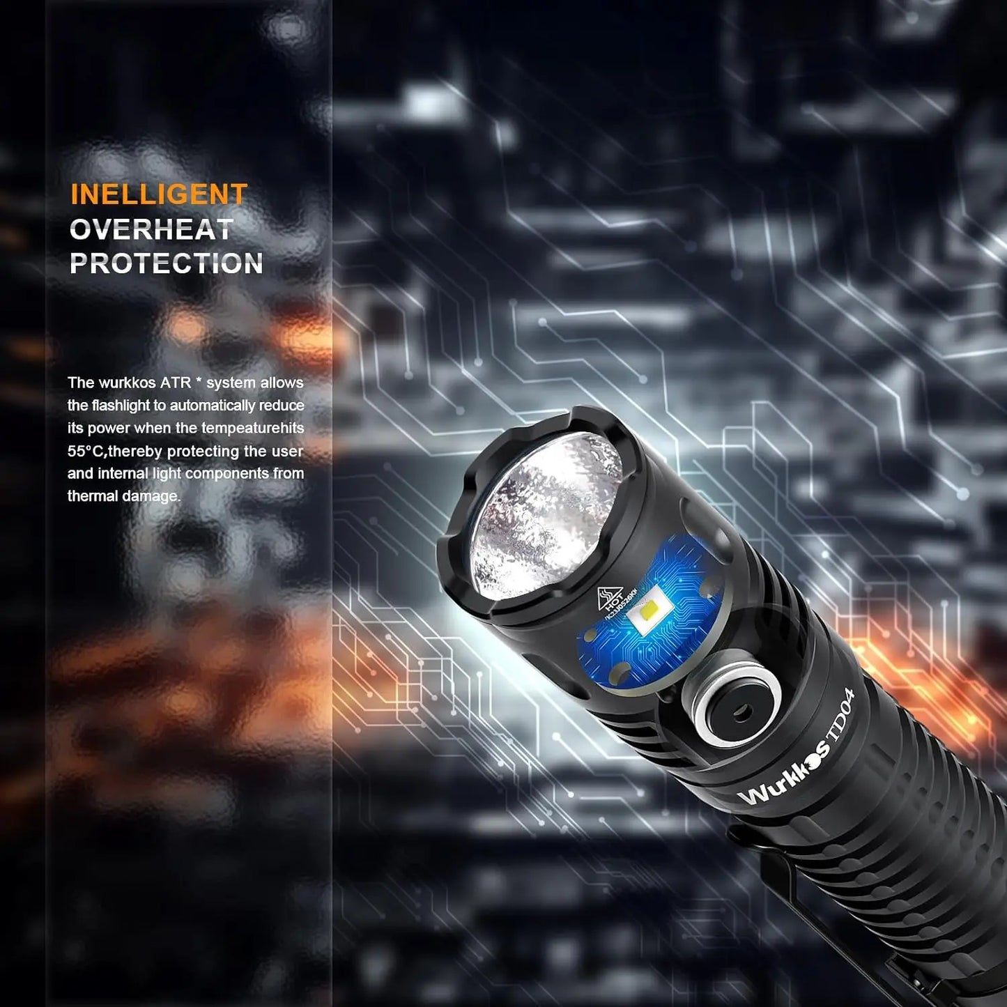 Wurkkos TD04 Rechargeable Tactical Flashlight For Everyday Carry