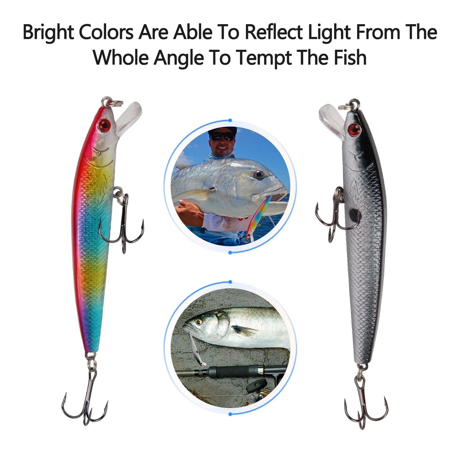 Sinking Minnow Crankbait Lure Set For Bass Pike Trout