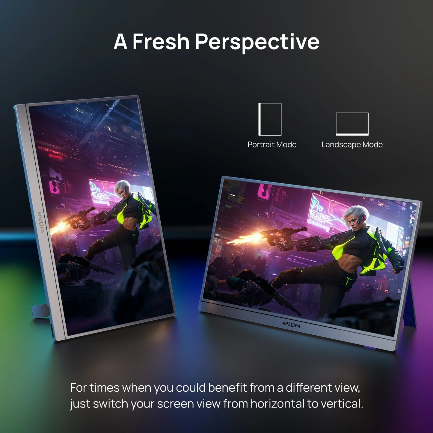 Arzopa Portable Monitor 2.5K 180Hz HDR IPS Second Screen