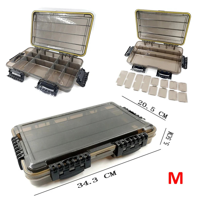 JSFUN Waterproof Tackle Box For Fishing Gear With Ample Storage