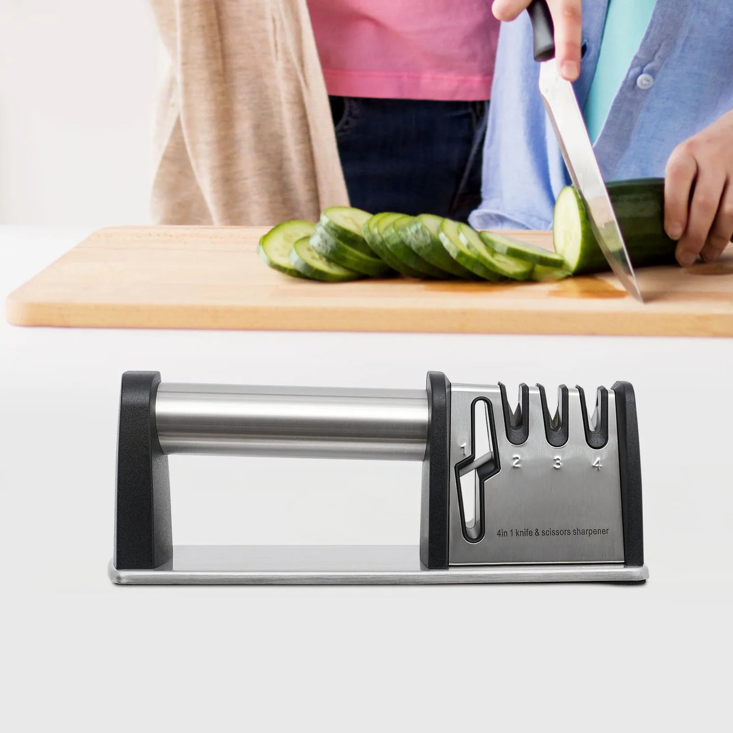 Professional Knife Sharpener 4 Stage Ceramic Tungsten Kitchen Sharpening Tool