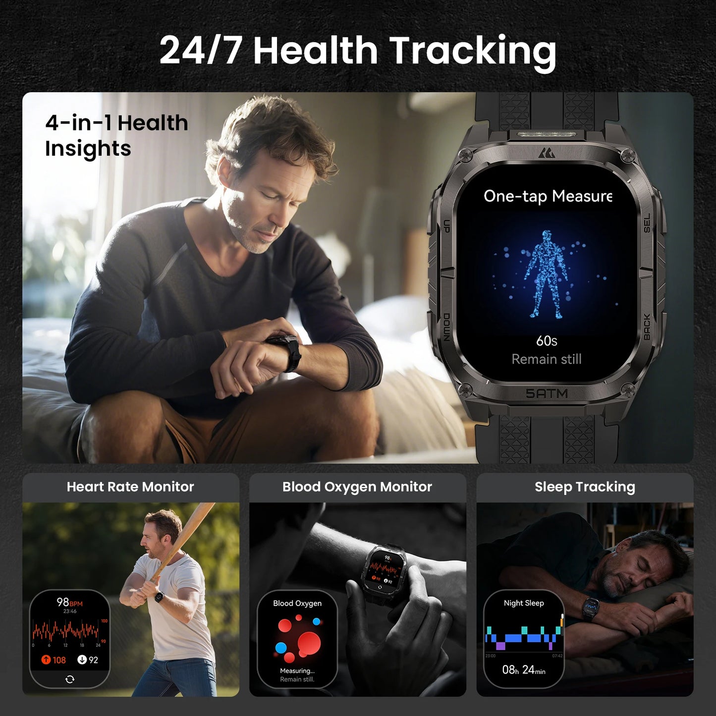 KOSPET Tank M4C GPS Smartwatch MILSTD 810H 5ATM For Men