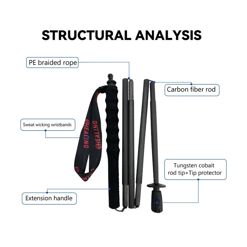 OKHEALING Trekking Poles Carbon Fiber Ultra-Light Folding