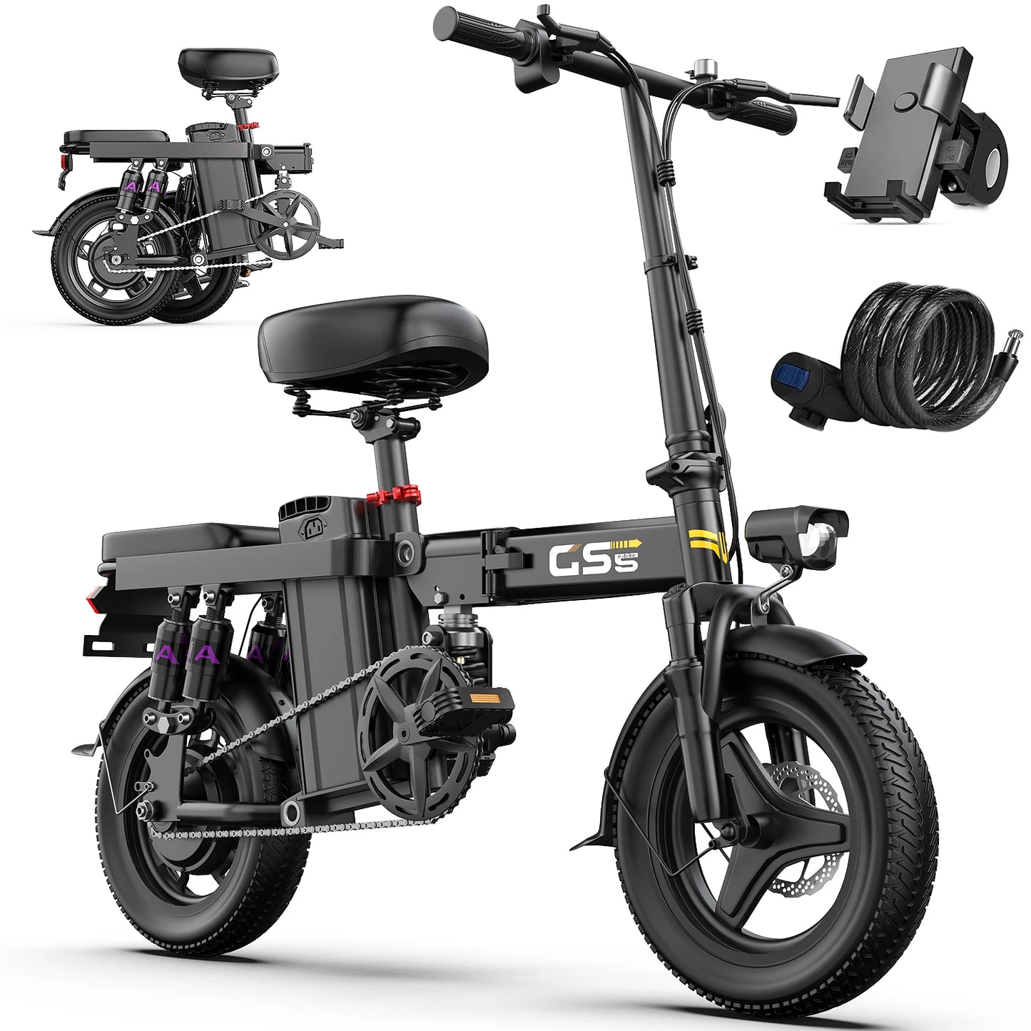UPlee GS5 48V 15Ah Folding Electric Bike For Adults