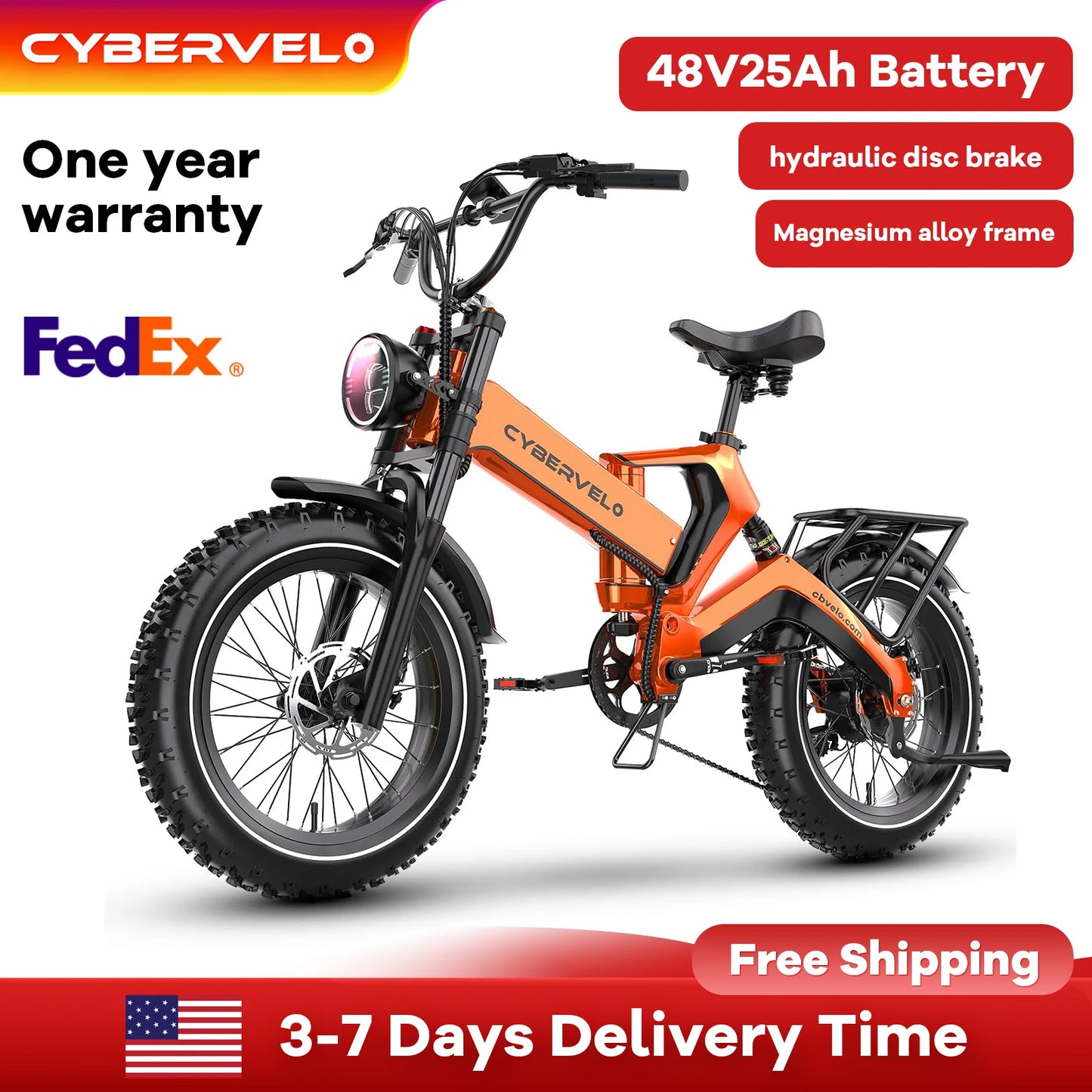 CYBERVELO Foldable 2000W Fat Tire EBike