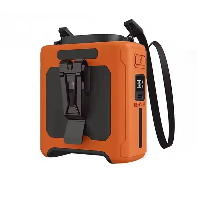 Portable 10000mAh Waist Clip Fan USB Rechargeable For Outdoors