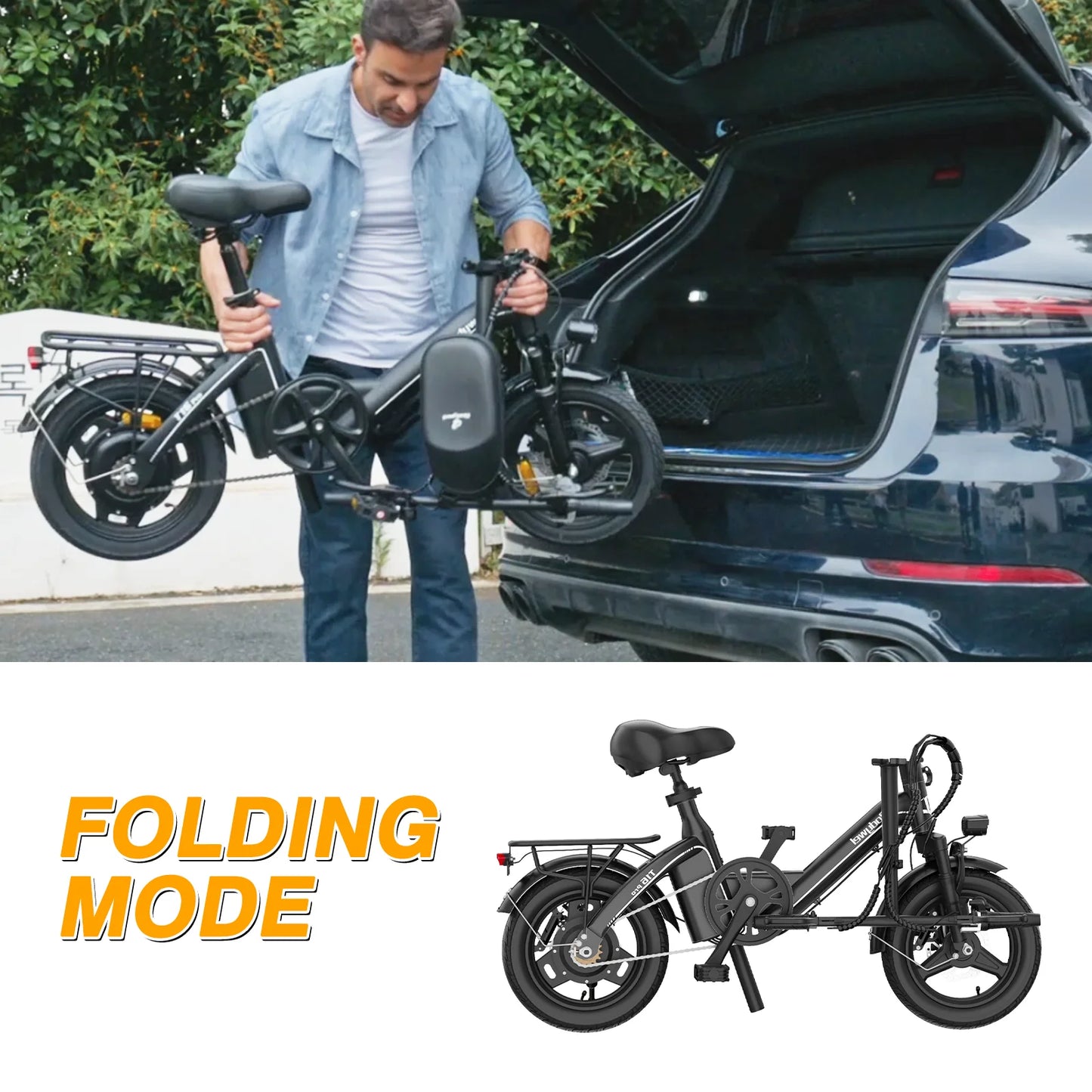 Bodywel Folding Electric Bike 500W UL CE 36V 13Ah Brakes