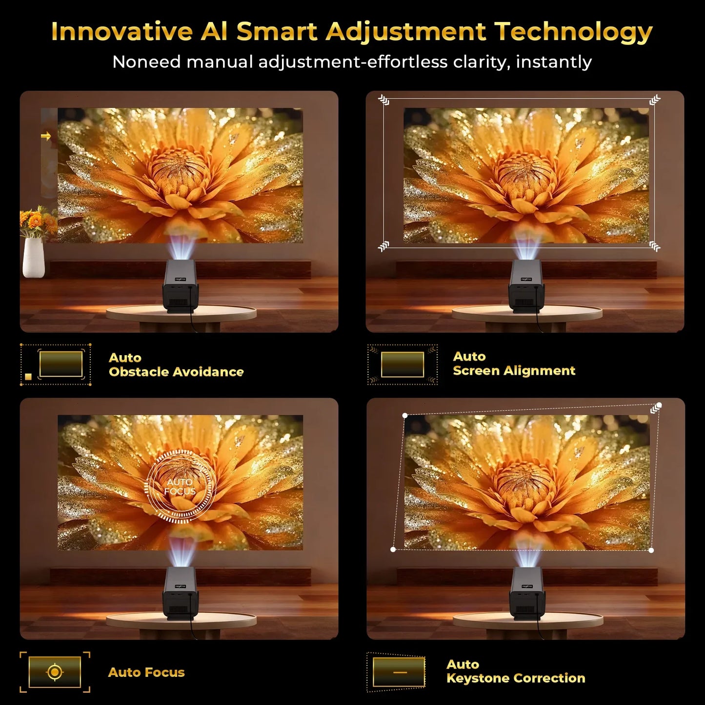 X7 AI Smart Projector With Android OS And 1000 ANSI