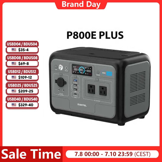 OUKITEL P800E Portable Power Station 800W Solar Generator 512Wh LiFePO4