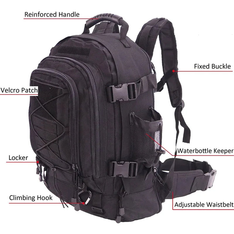 LQARMY Military Tactical Backpack Molle Rucksack Outdoor Survival