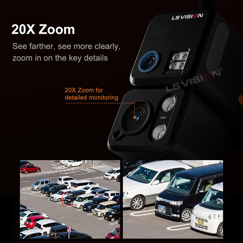 LS VISION 24/7 Recording Solar Security Camera With 4G WiFi AI Detection