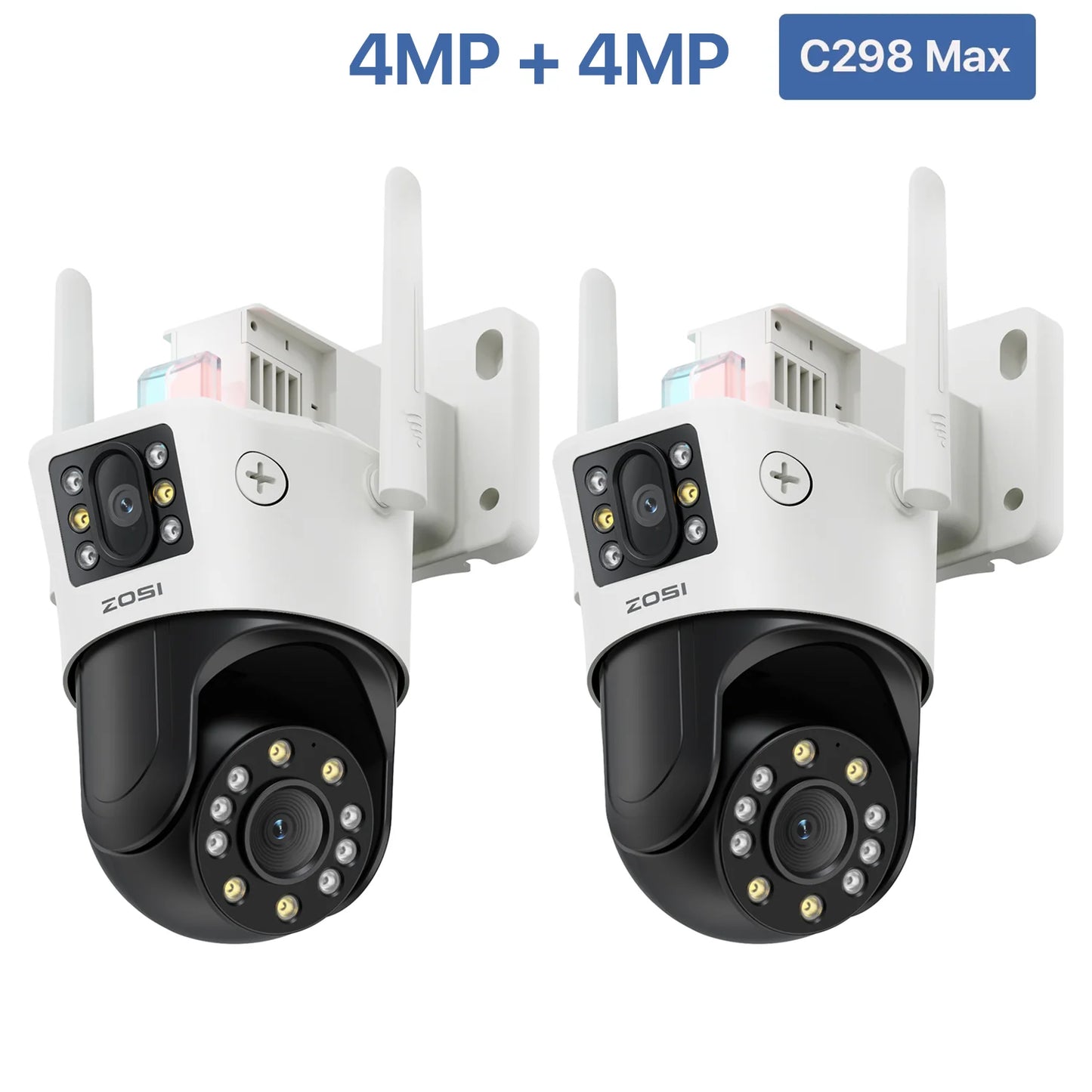 ZOSI C298 Dual-Lens 8MP/4MP Wired PTZ Outdoor Security Camera