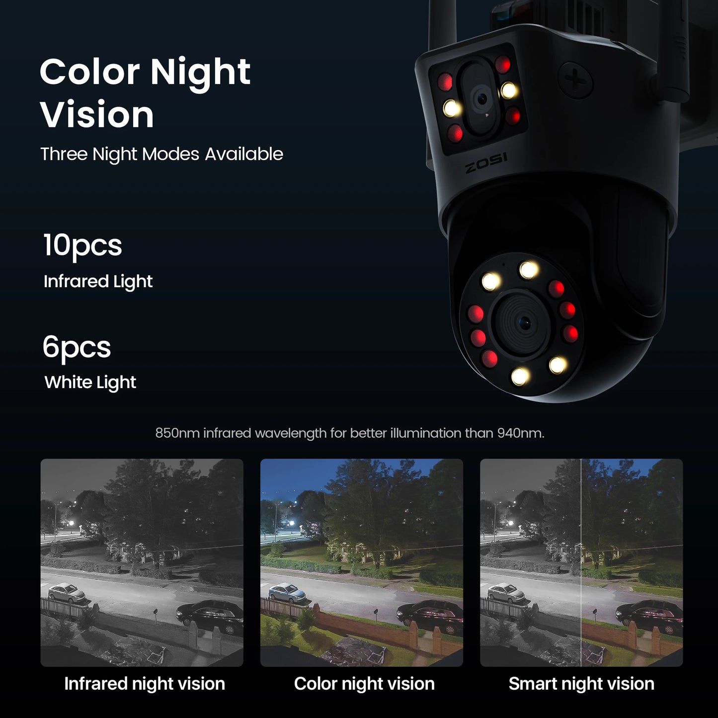 ZOSI C298 Dual-Lens 8MP/4MP Wired PTZ Outdoor Security Camera