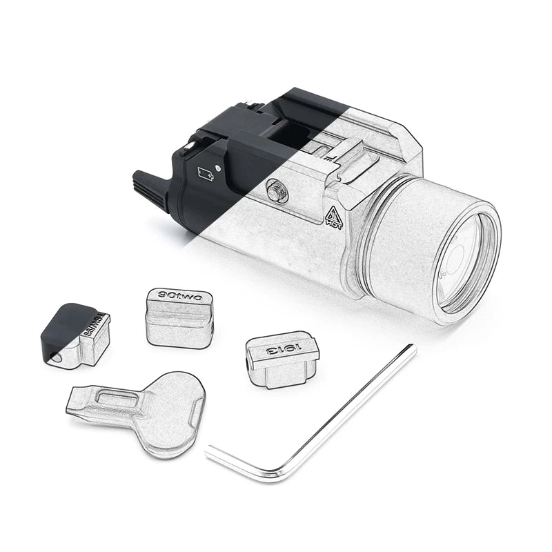 TR1/TR7/TR8 Weapon Light 1000 Lumen LED Rail Mount