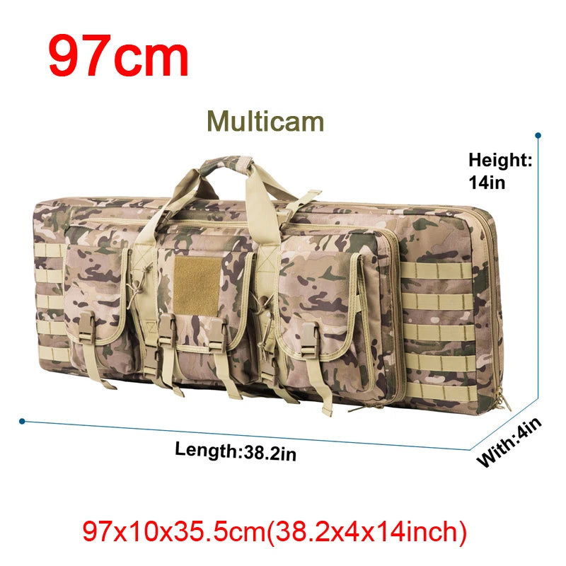 LQARMY Tactical Double Rifle Case With Molle Rifle Bag