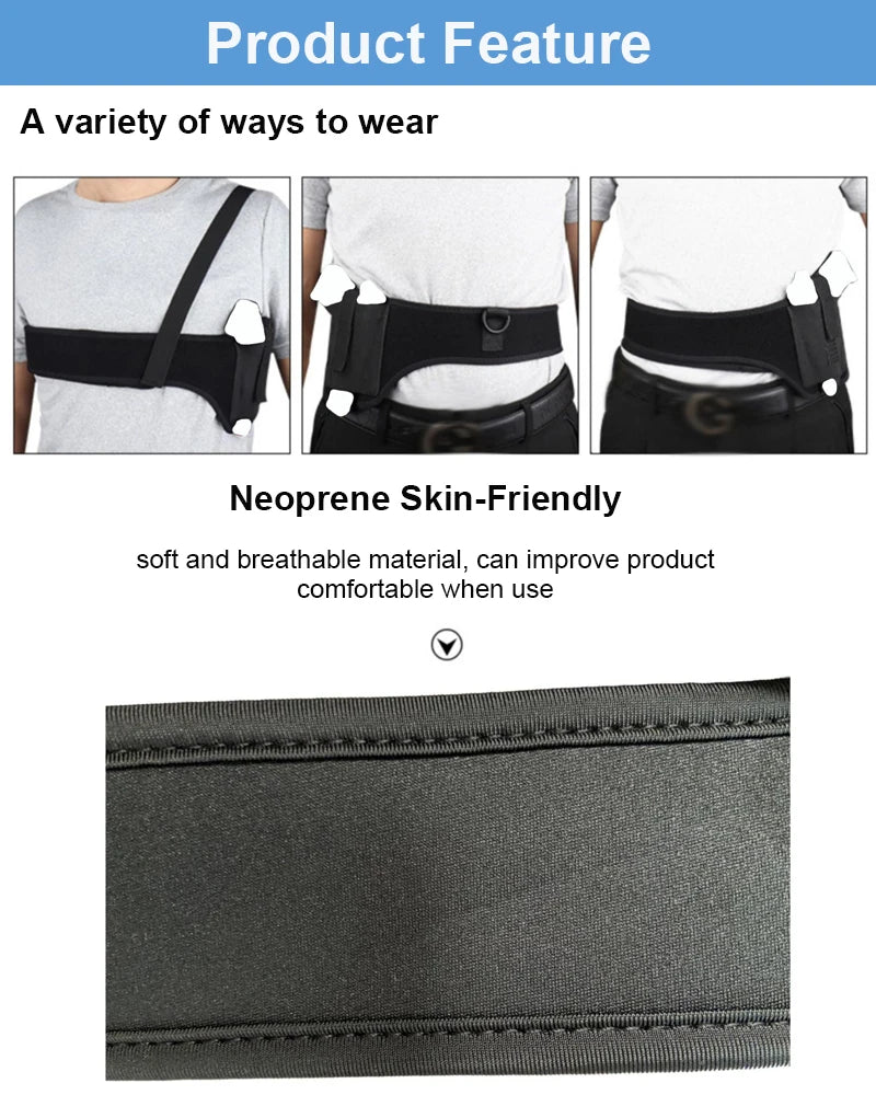 Chloroprene Rubber Outdoor Tactical Gun Holster For Concealed Carry