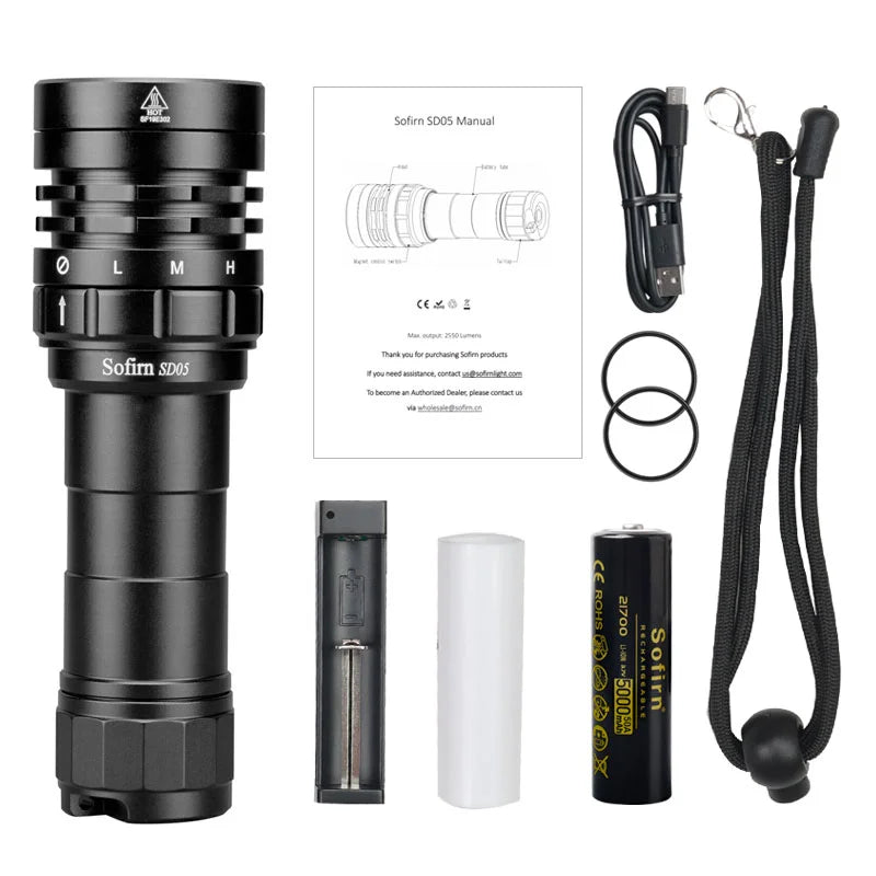 Sofirn SD05 Dive Flashlight XHP50.2 3000lm Magnetic Switch
