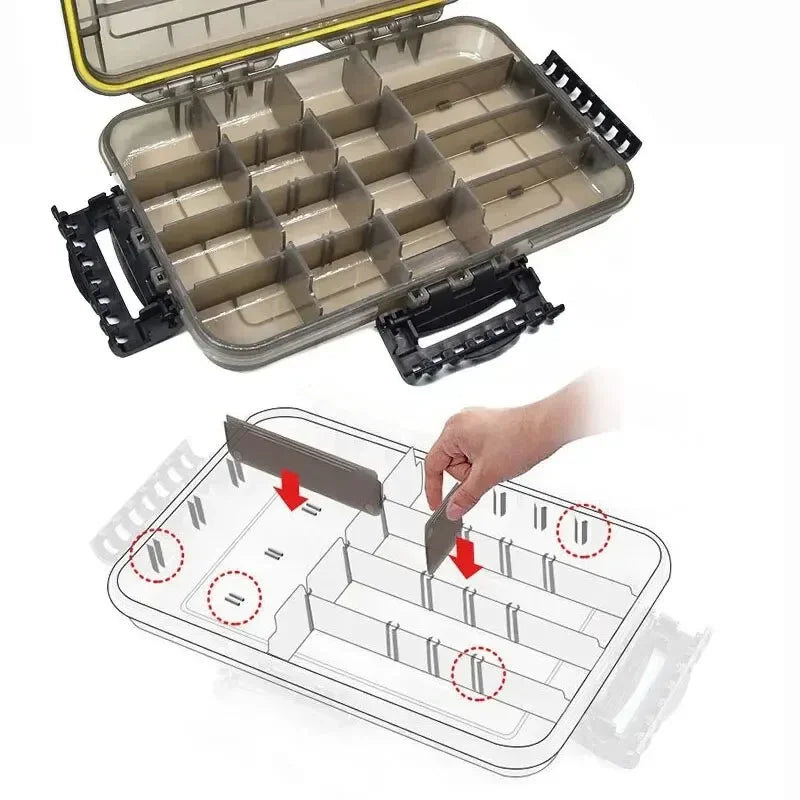 JSFUN Waterproof Tackle Box For Fishing Gear With Ample Storage