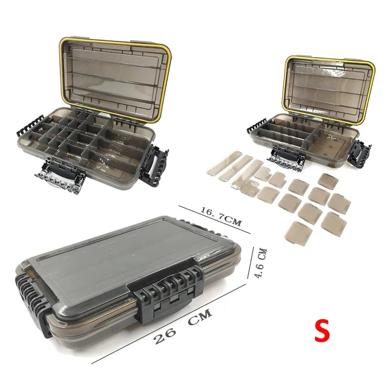 JSFUN Waterproof Tackle Box For Fishing Gear With Ample Storage