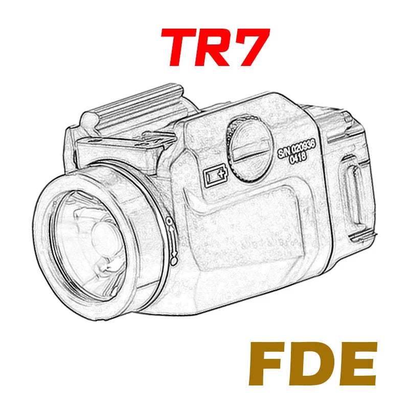 TR1/TR7/TR8 Weapon Light 1000 Lumen LED Rail Mount