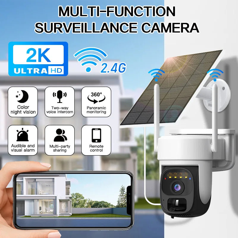 SZSINOCAM Wireless Solar-Powered Pan-Tilt Camera Outdoor WiFi Surveillance