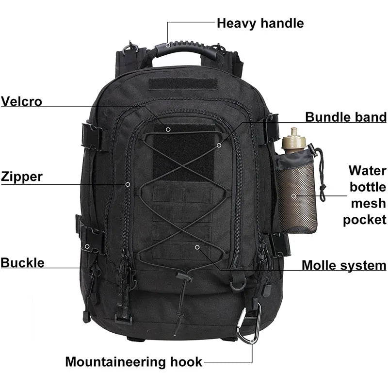 LQARMY Military Tactical Backpack Molle Rucksack Outdoor Survival